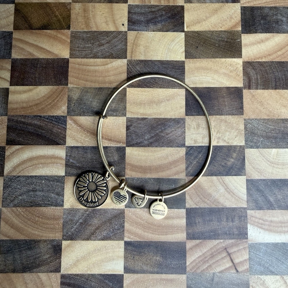 Alex and Ani Daughter Sunflower Charm Bangle Bracelet Gold-Tone